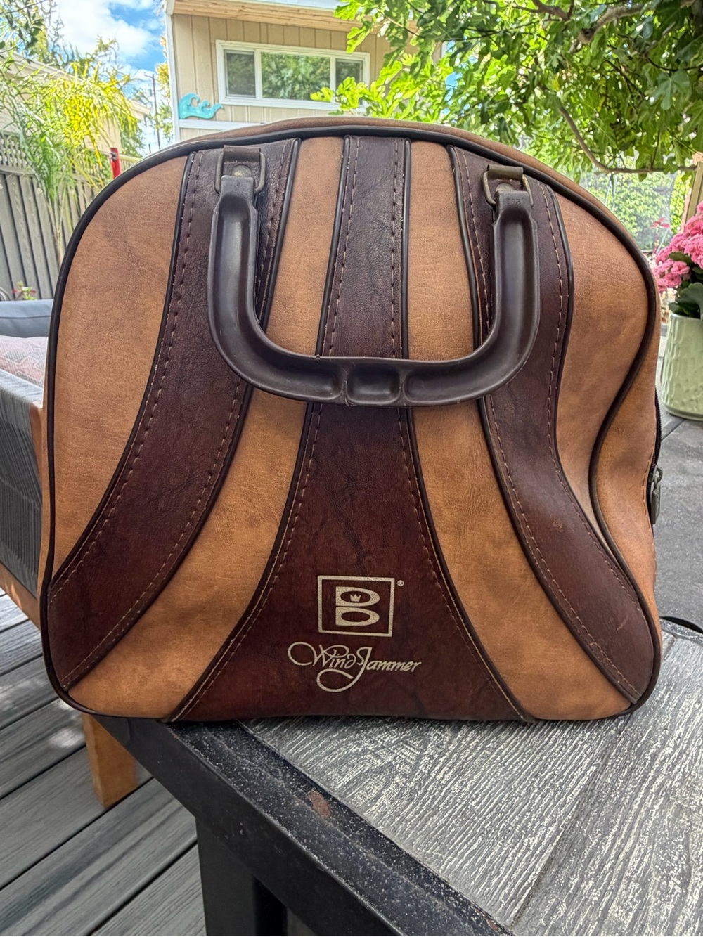Vintage Brunswick Wind Jammer Brown Two-Tone Bowling Bag
